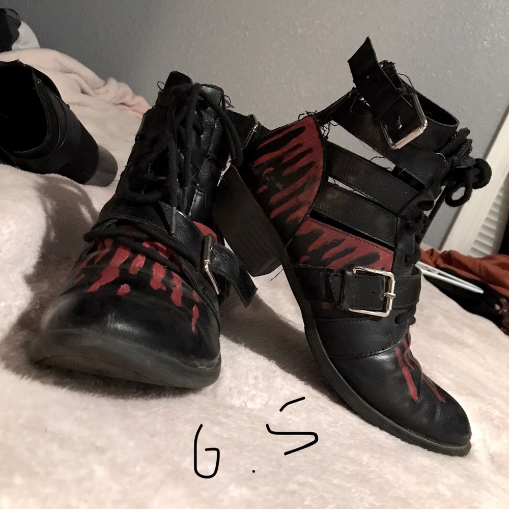 Womans boots custom painted